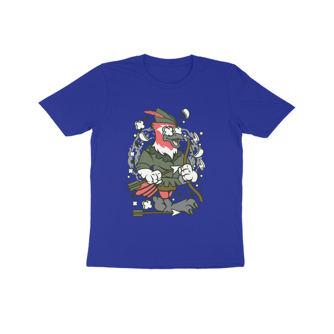 Kids' Half Sleeve Round Neck Tshirt β Green Bird Robinhood puraidoprints