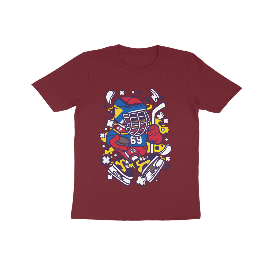Kids' Half Sleeve Round Neck Tshirt β Hockey 2 puraidoprints