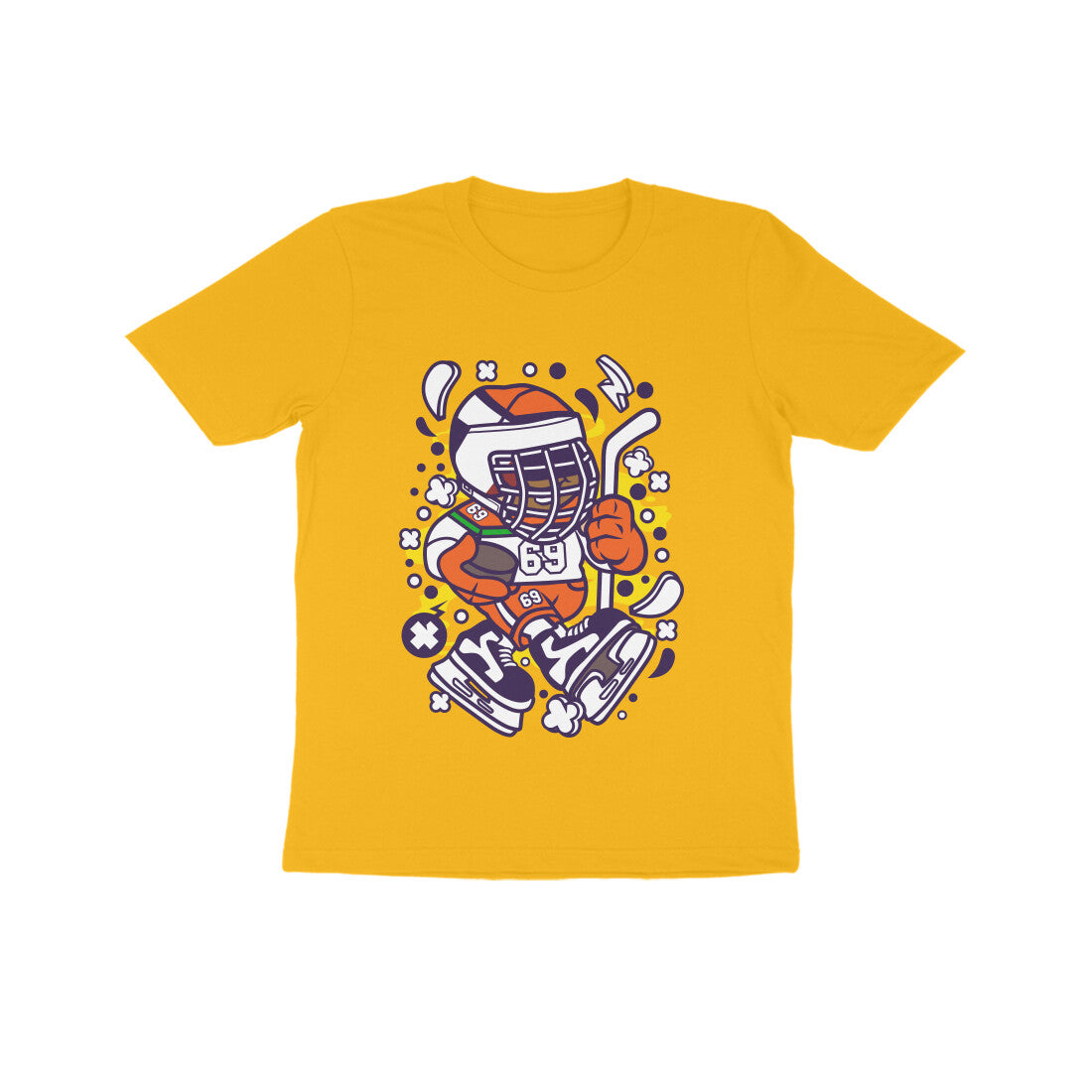 Kids' Half Sleeve Round Neck Tshirt β Hockey 3 puraidoprints