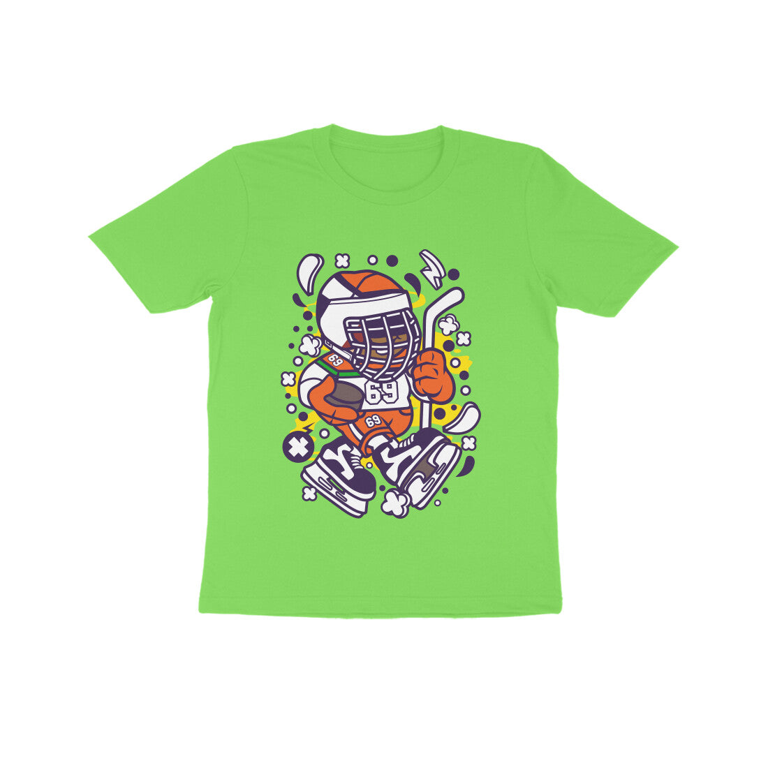 Kids' Half Sleeve Round Neck Tshirt β Hockey 3 puraidoprints