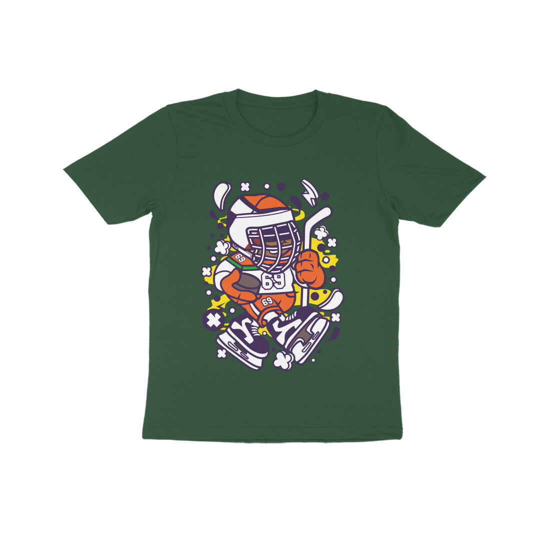Kids' Half Sleeve Round Neck Tshirt β Hockey 3 puraidoprints