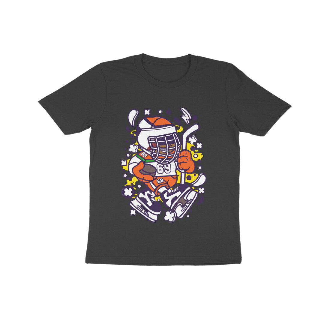 Kids' Half Sleeve Round Neck Tshirt β Hockey 3 puraidoprints