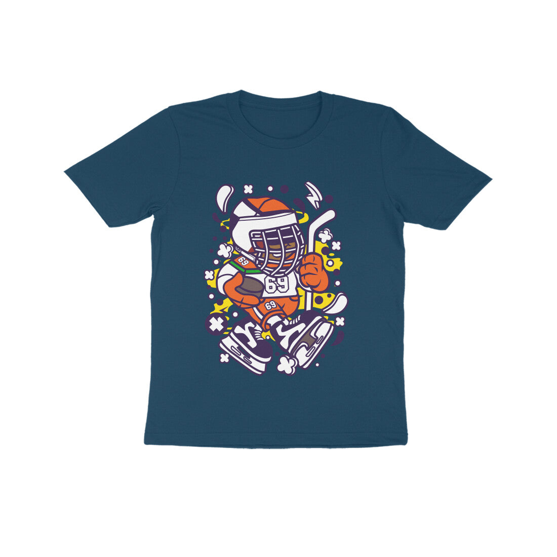 Kids' Half Sleeve Round Neck Tshirt β Hockey 3 puraidoprints