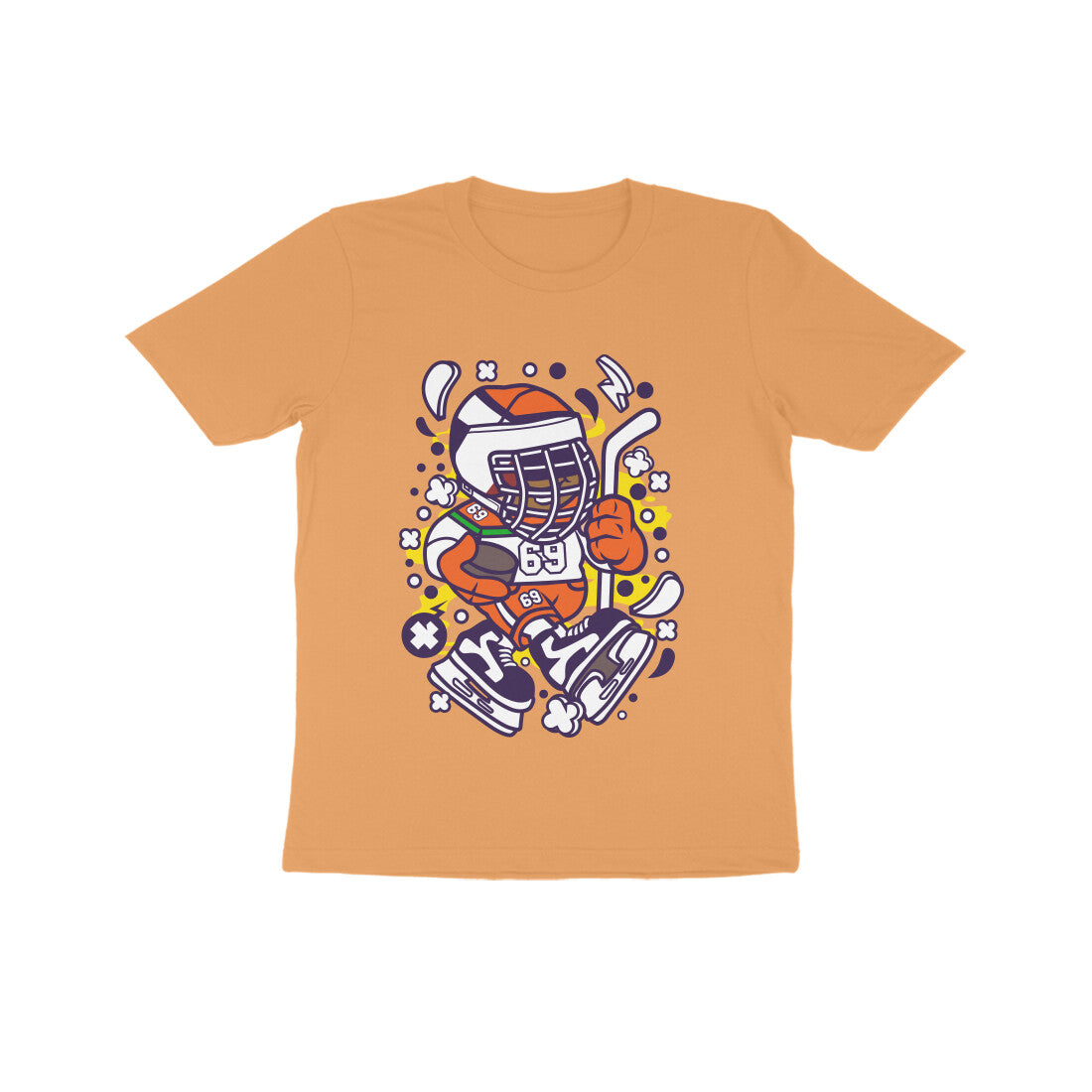 Kids' Half Sleeve Round Neck Tshirt β Hockey 3 puraidoprints