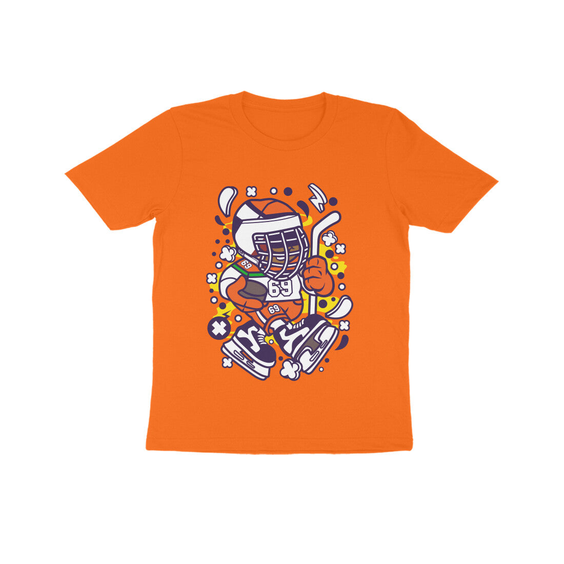 Kids' Half Sleeve Round Neck Tshirt β Hockey 3 puraidoprints