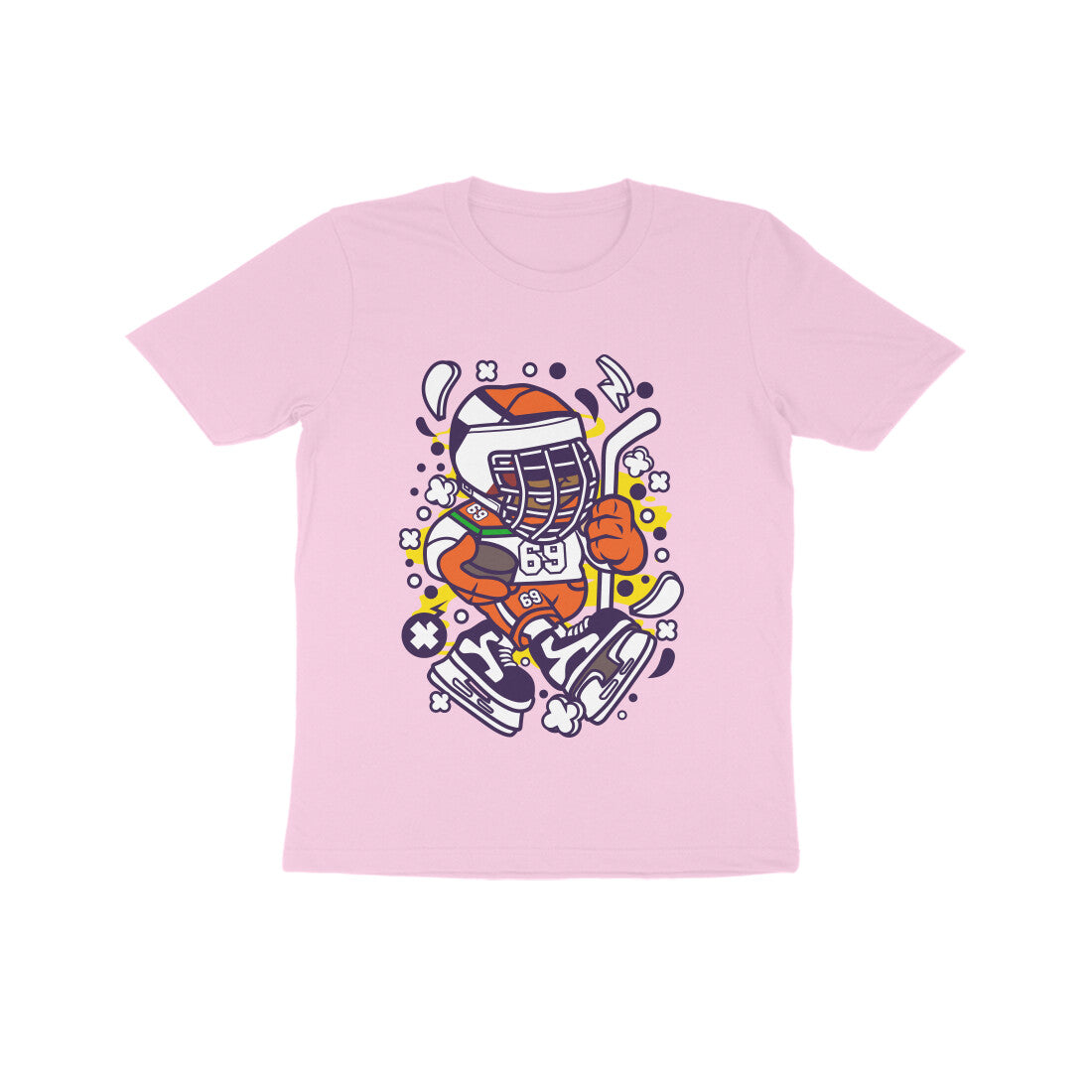 Kids' Half Sleeve Round Neck Tshirt β Hockey 3 puraidoprints