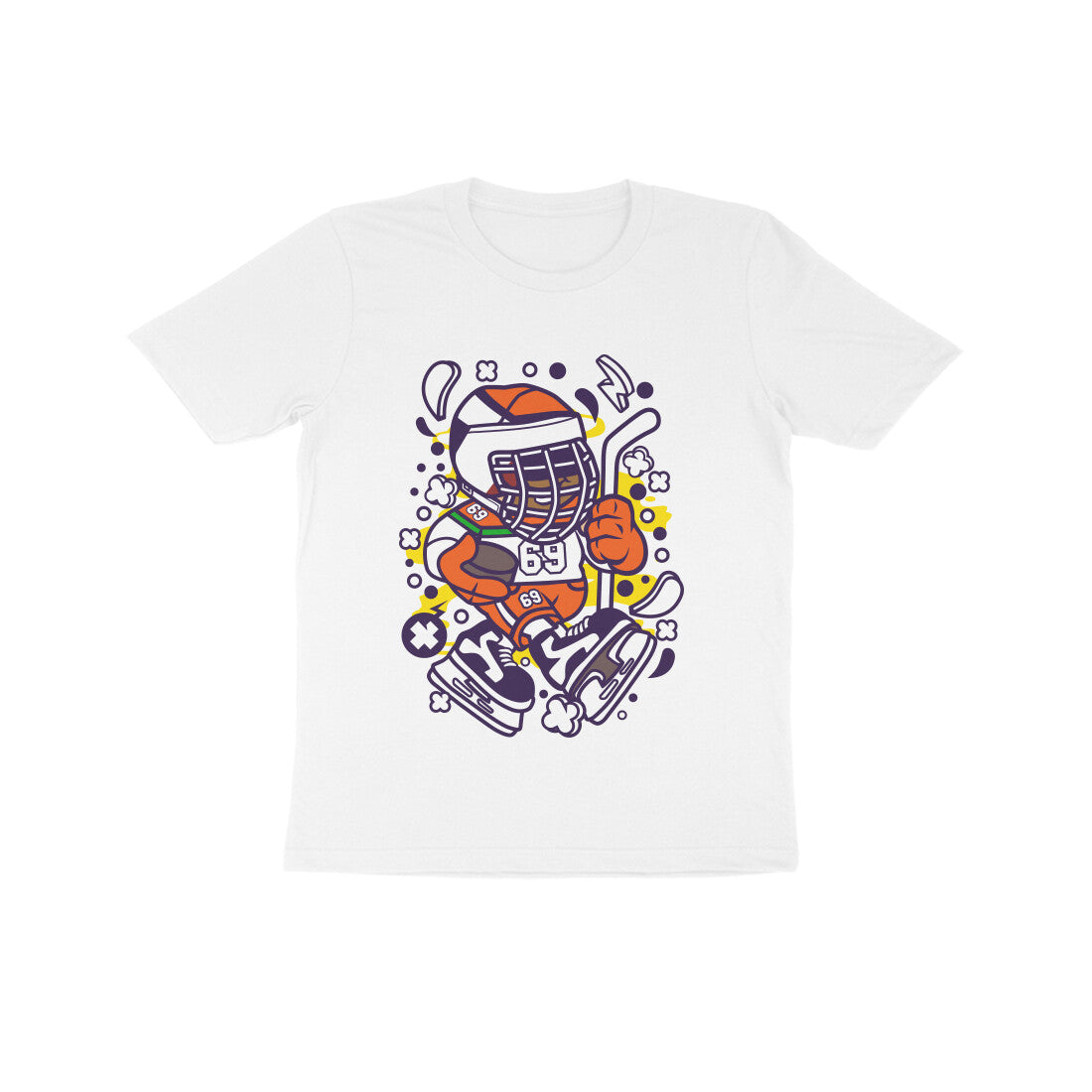 Kids' Half Sleeve Round Neck Tshirt β Hockey 3 puraidoprints