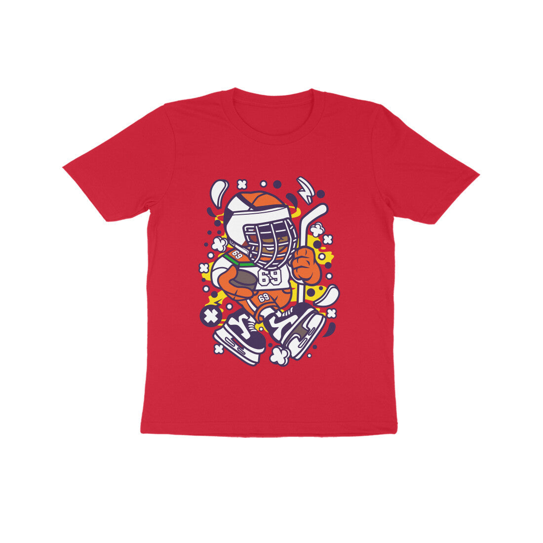 Kids' Half Sleeve Round Neck Tshirt β Hockey 3 puraidoprints