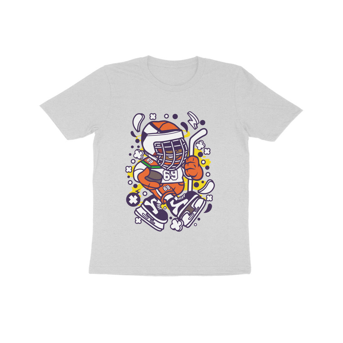 Kids' Half Sleeve Round Neck Tshirt β Hockey 3 puraidoprints