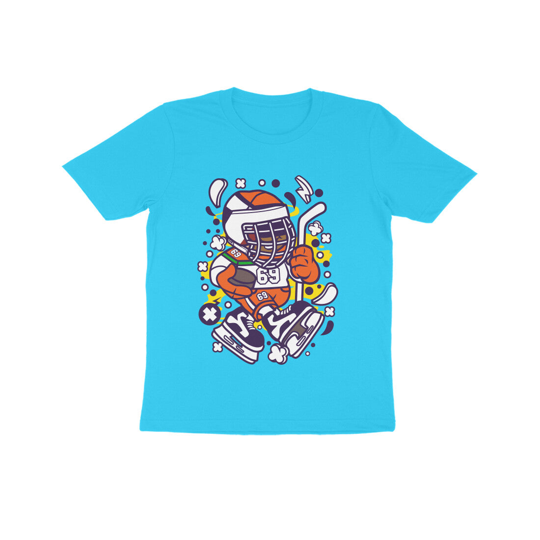 Kids' Half Sleeve Round Neck Tshirt β Hockey 3 puraidoprints