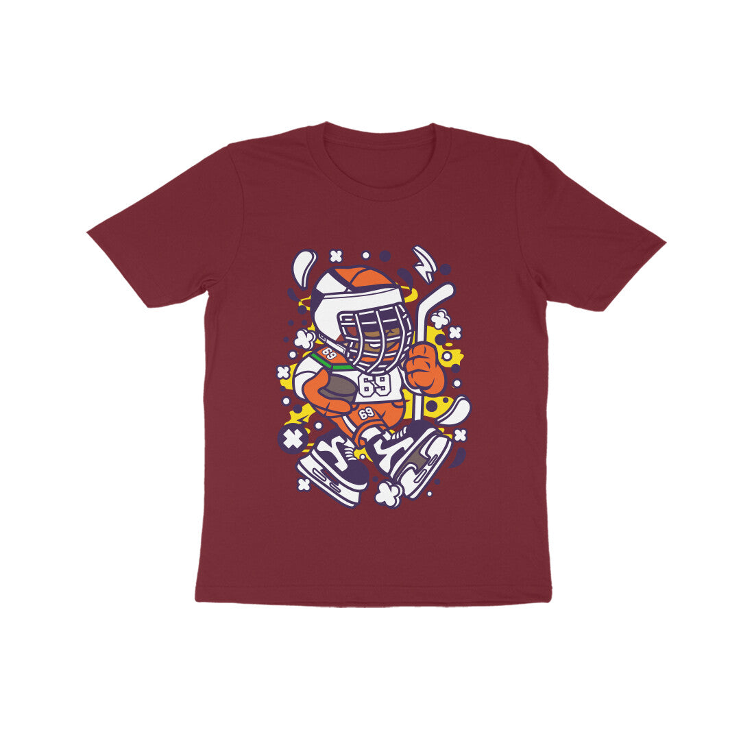 Kids' Half Sleeve Round Neck Tshirt β Hockey 3 puraidoprints