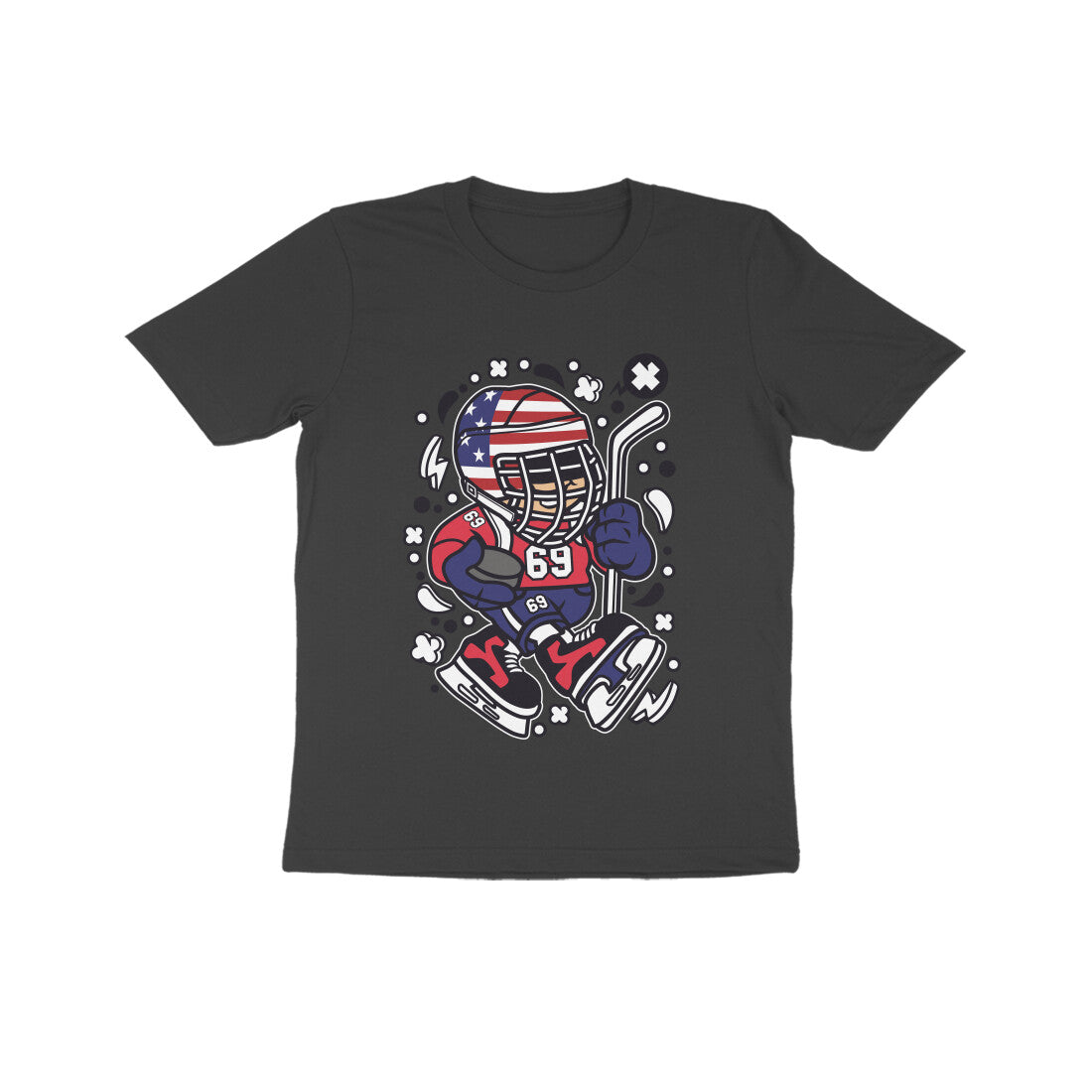 Kids' Half Sleeve Round Neck Tshirt β Hockey puraidoprints