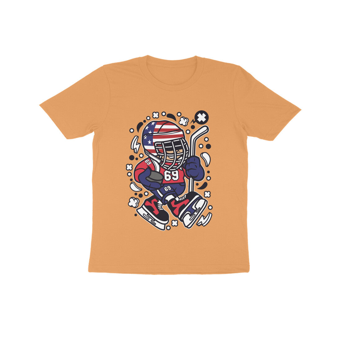 Kids' Half Sleeve Round Neck Tshirt β Hockey puraidoprints