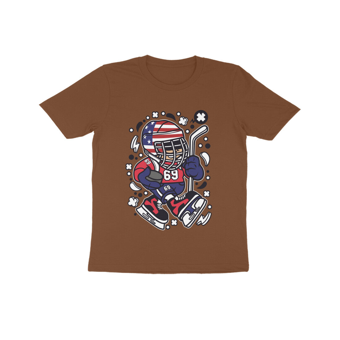 Kids' Half Sleeve Round Neck Tshirt β Hockey puraidoprints