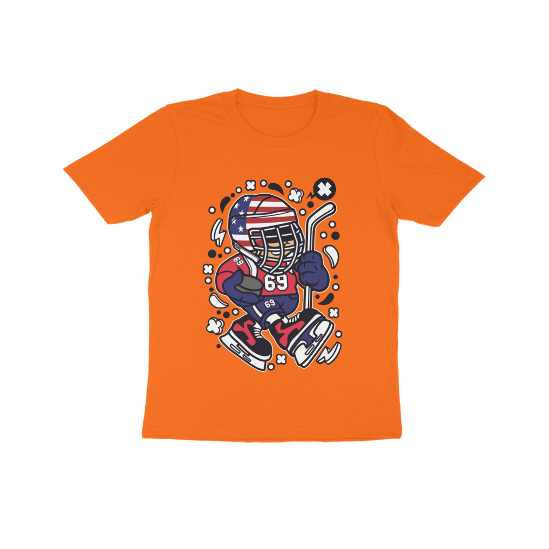 Kids' Half Sleeve Round Neck Tshirt β Hockey puraidoprints