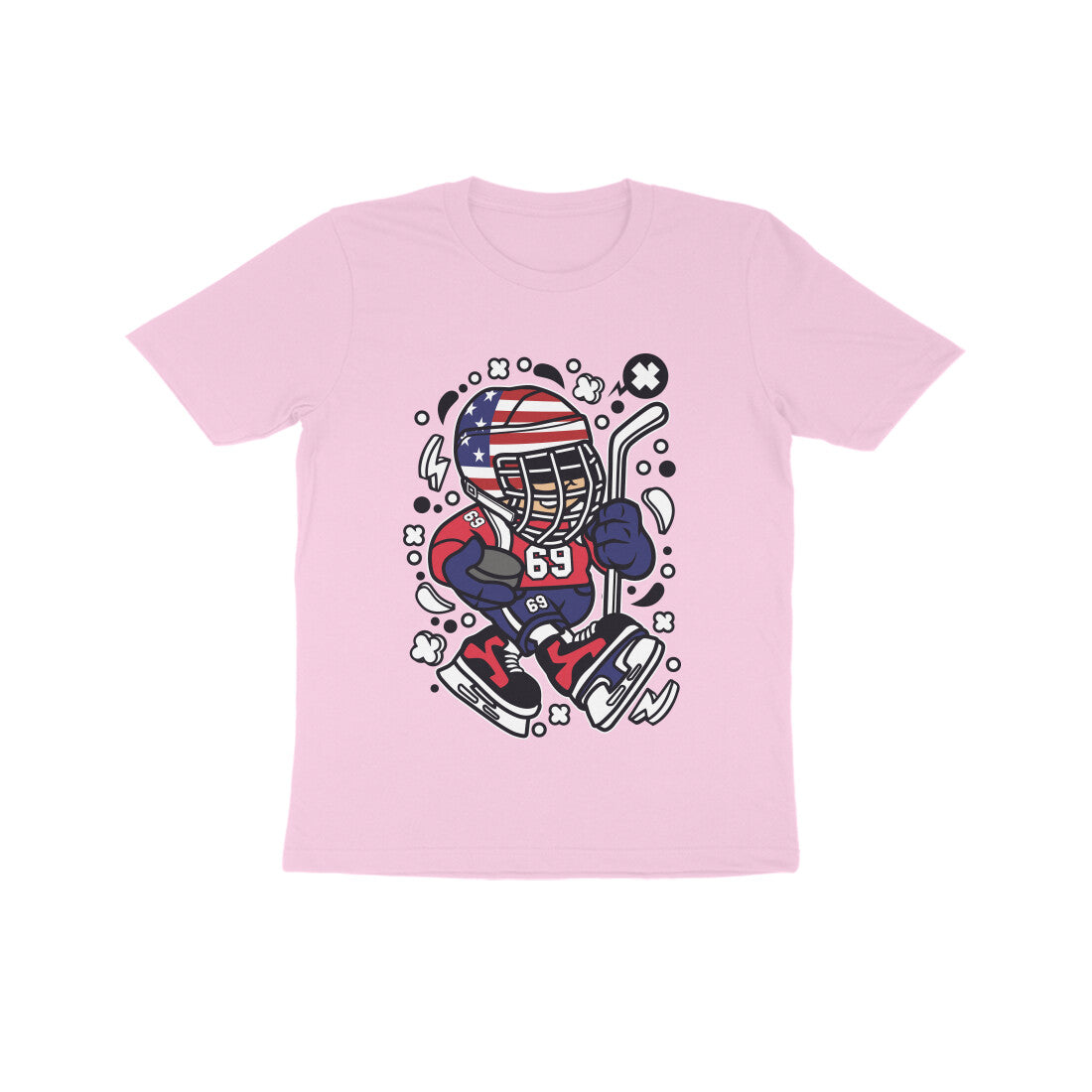 Kids' Half Sleeve Round Neck Tshirt β Hockey puraidoprints