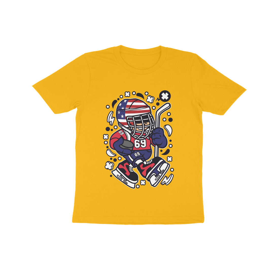 Kids' Half Sleeve Round Neck Tshirt β Hockey puraidoprints
