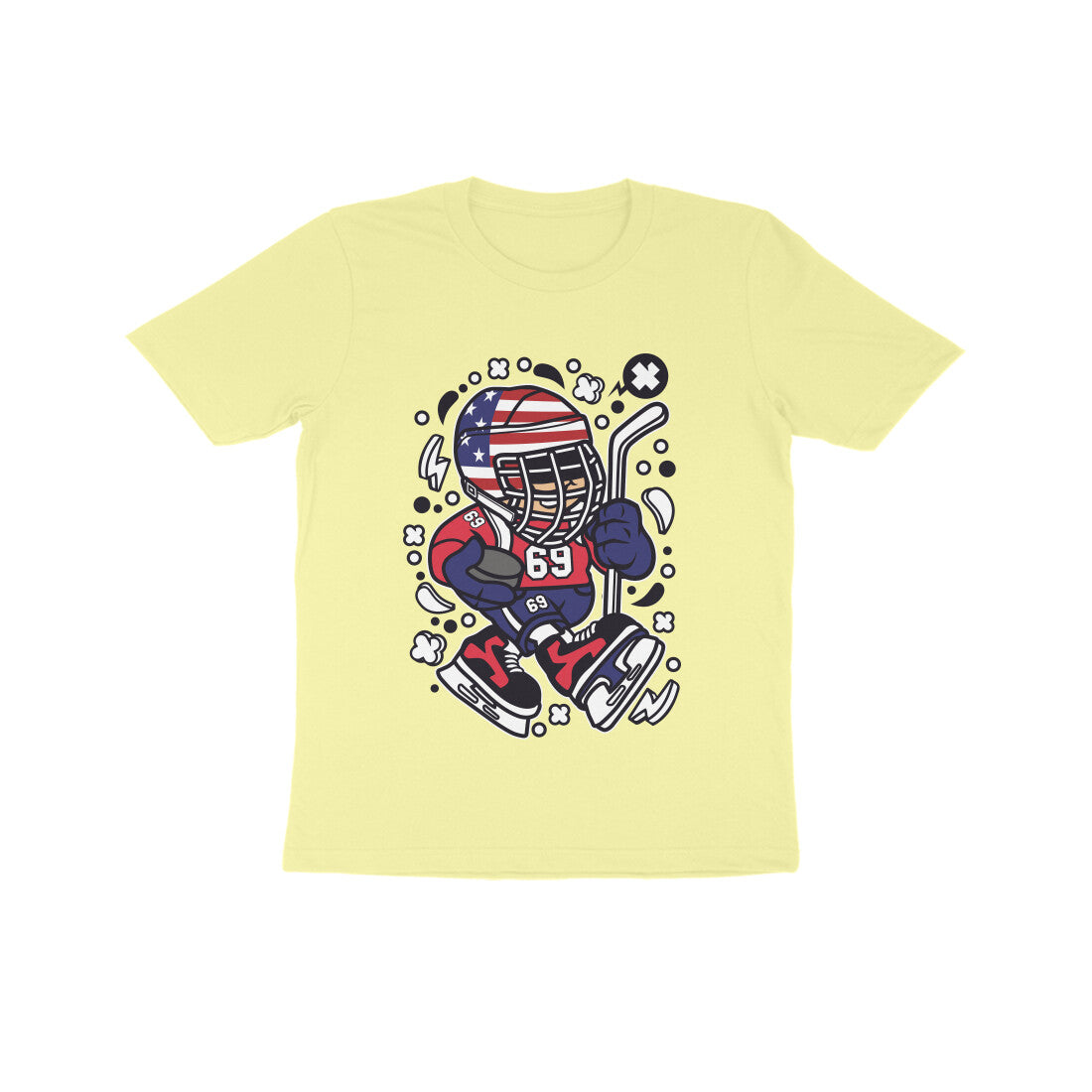 Kids' Half Sleeve Round Neck Tshirt β Hockey puraidoprints