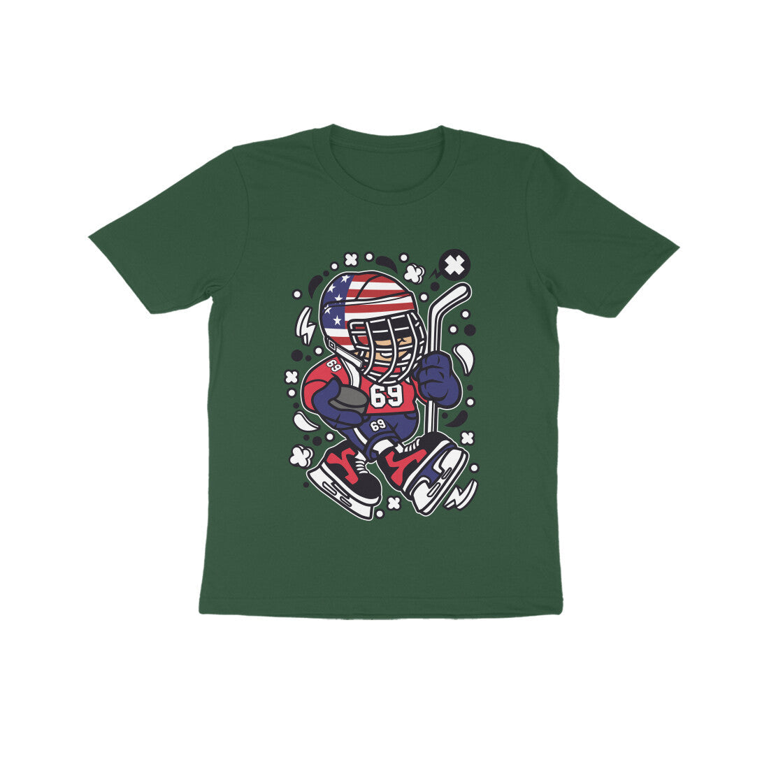 Kids' Half Sleeve Round Neck Tshirt β Hockey puraidoprints