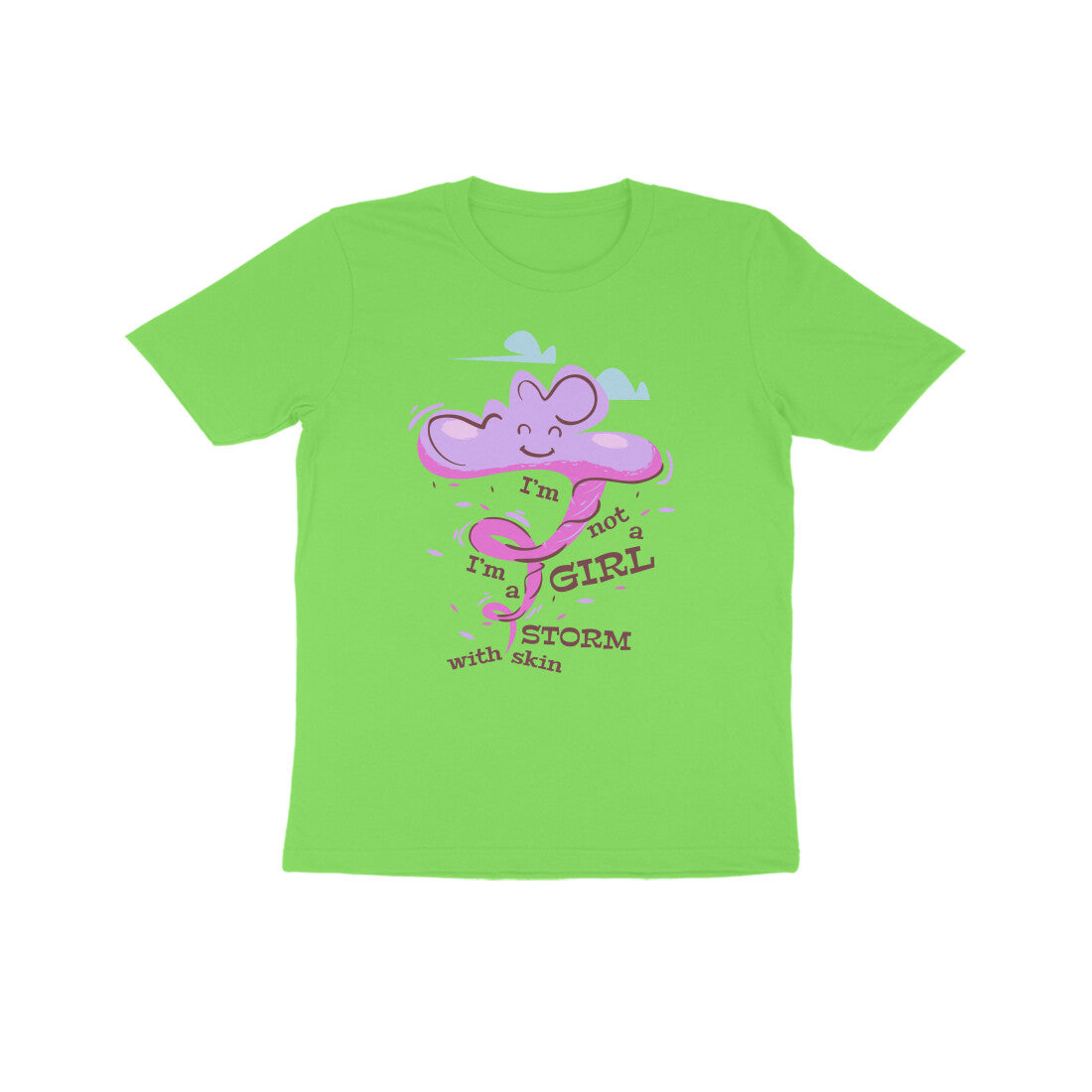 Kids' Half Sleeve Round Neck Tshirt – I’m not a girl I’m a storm 1 puraidoprints