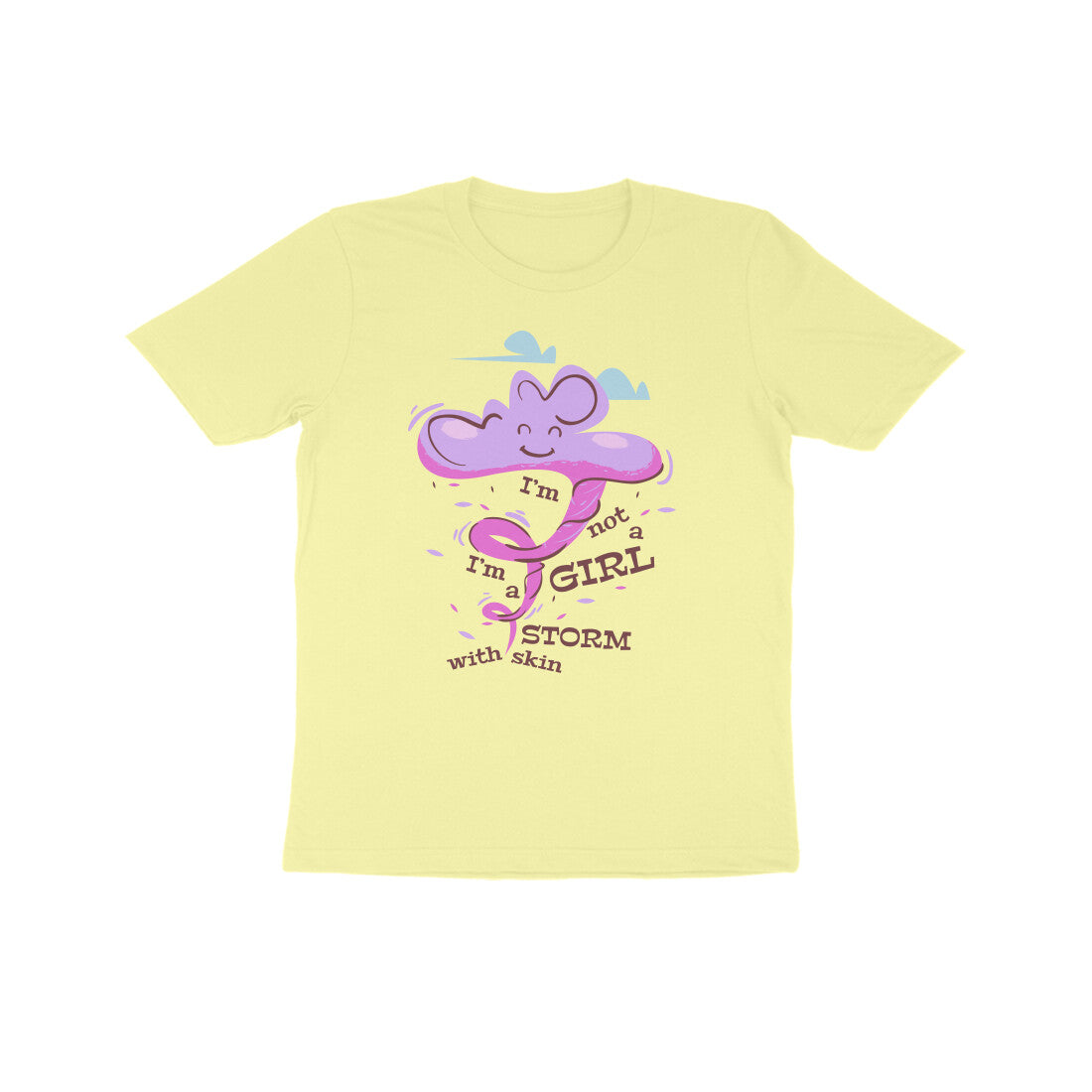 Kids' Half Sleeve Round Neck Tshirt – I’m not a girl I’m a storm 1 puraidoprints