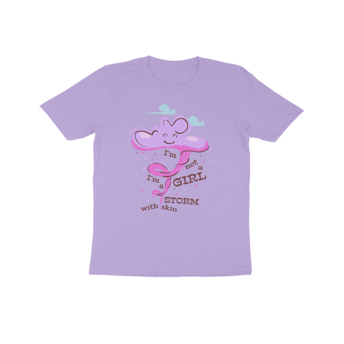 Kids' Half Sleeve Round Neck Tshirt – I’m not a girl I’m a storm 1 puraidoprints