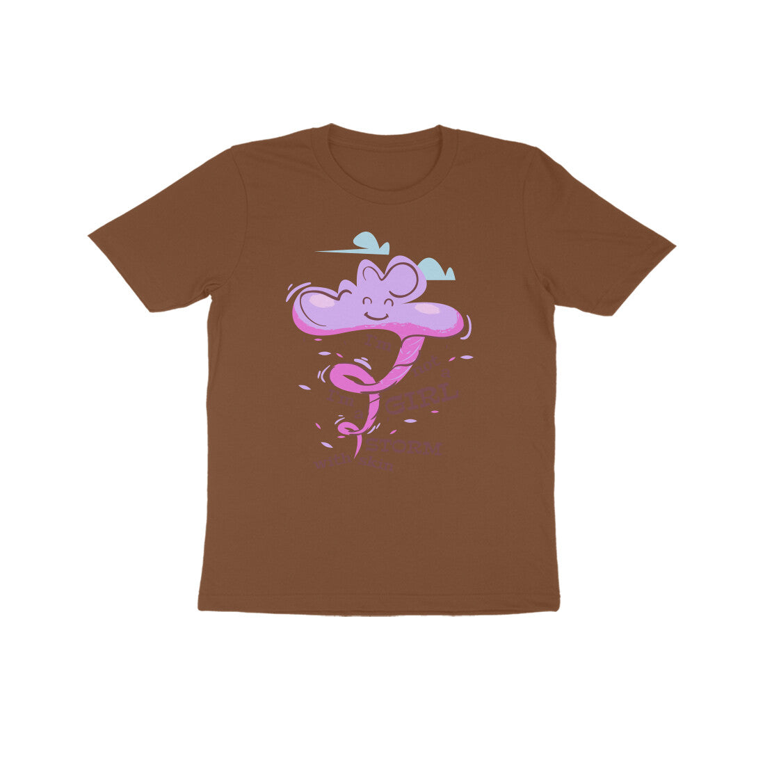 Kids' Half Sleeve Round Neck Tshirt – I’m not a girl I’m a storm 1 puraidoprints