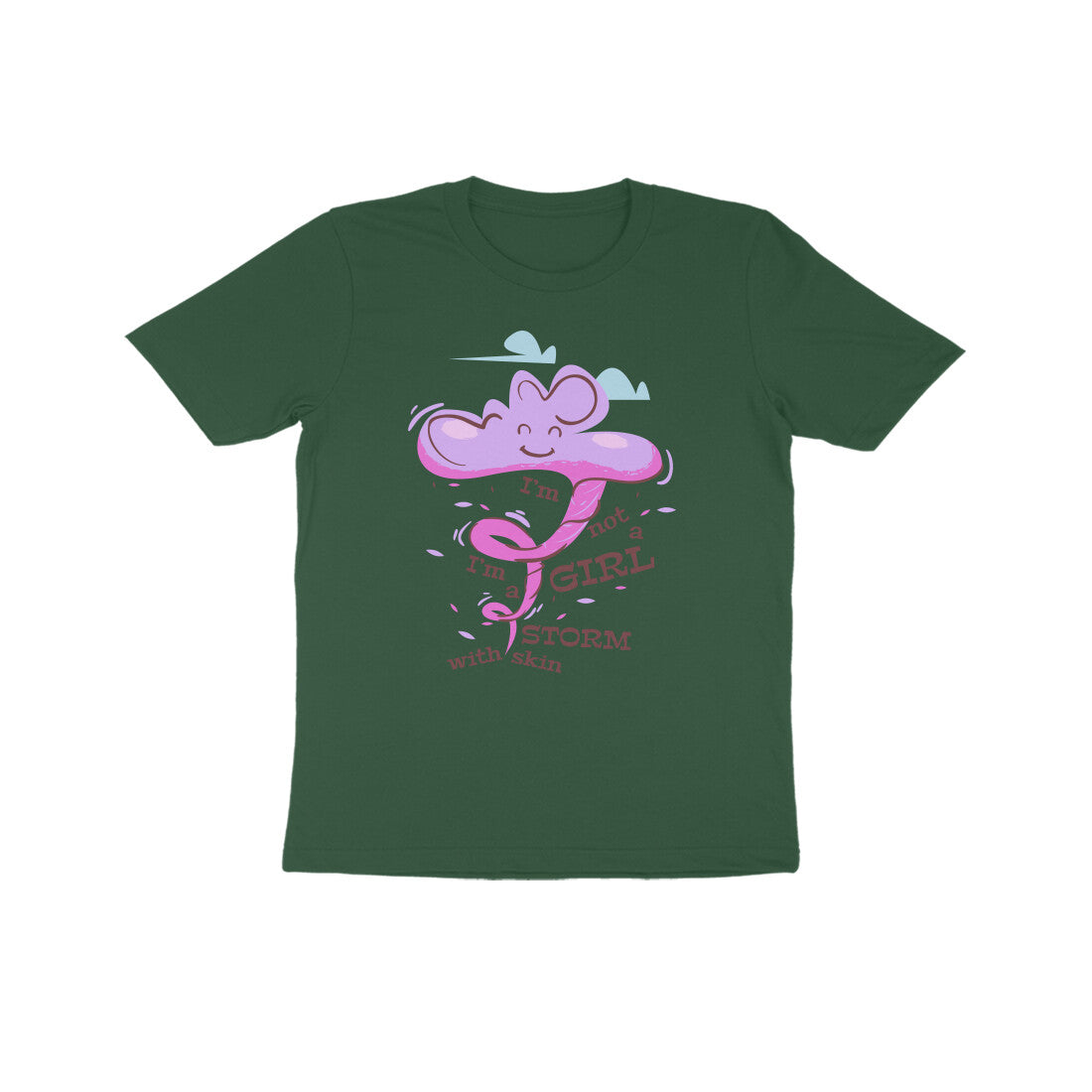 Kids' Half Sleeve Round Neck Tshirt – I’m not a girl I’m a storm 1 puraidoprints