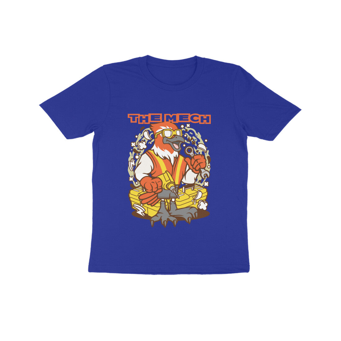 Kids' Half Sleeve Round Neck Tshirt β Orange Bird Mech puraidoprints