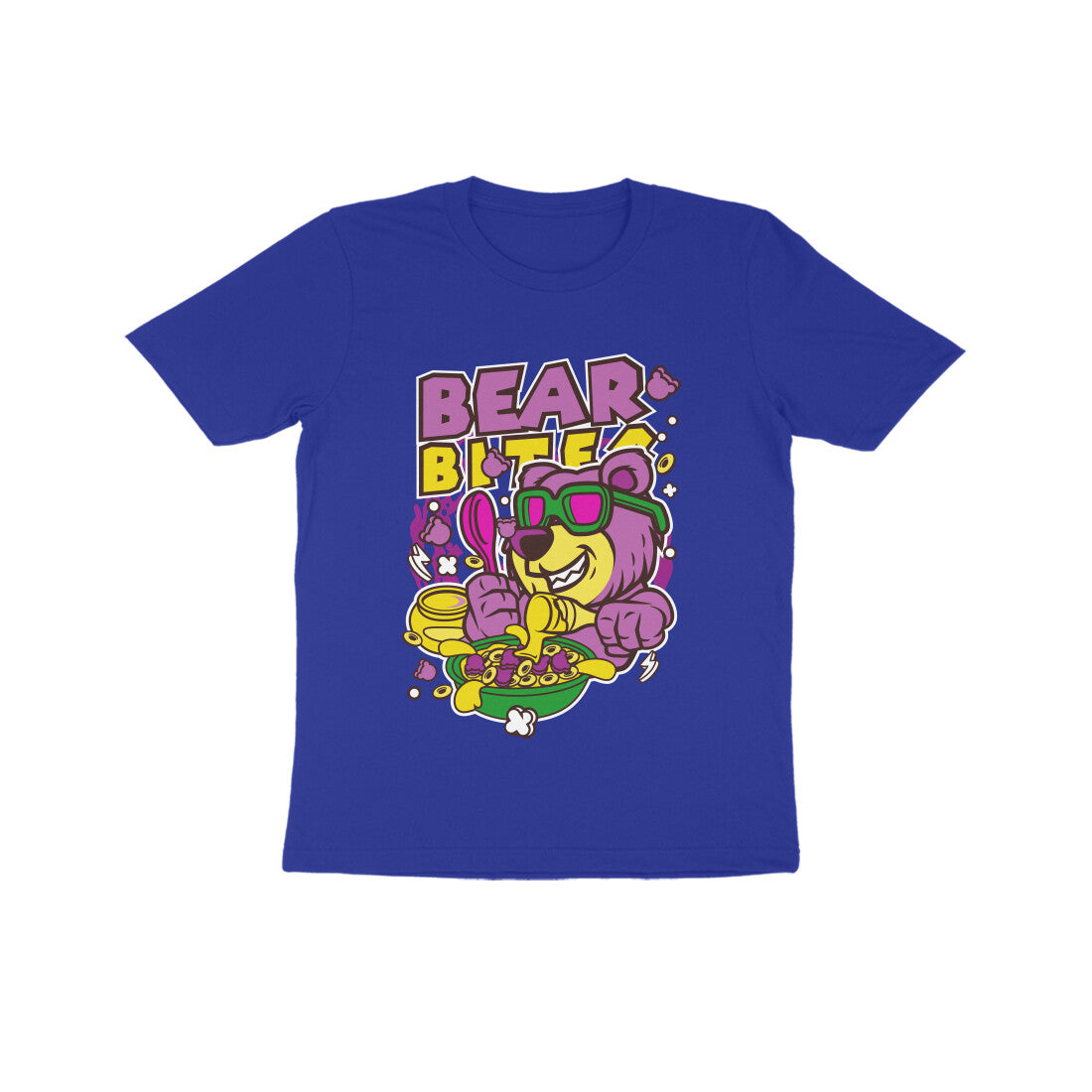 Kids' Half Sleeve Round Neck Tshirt β Pink Bear Biter puraidoprints