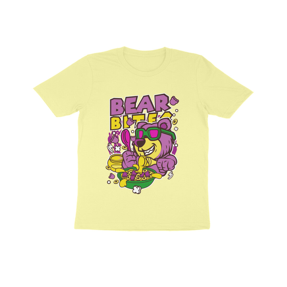 Kids' Half Sleeve Round Neck Tshirt β Pink Bear Biter puraidoprints