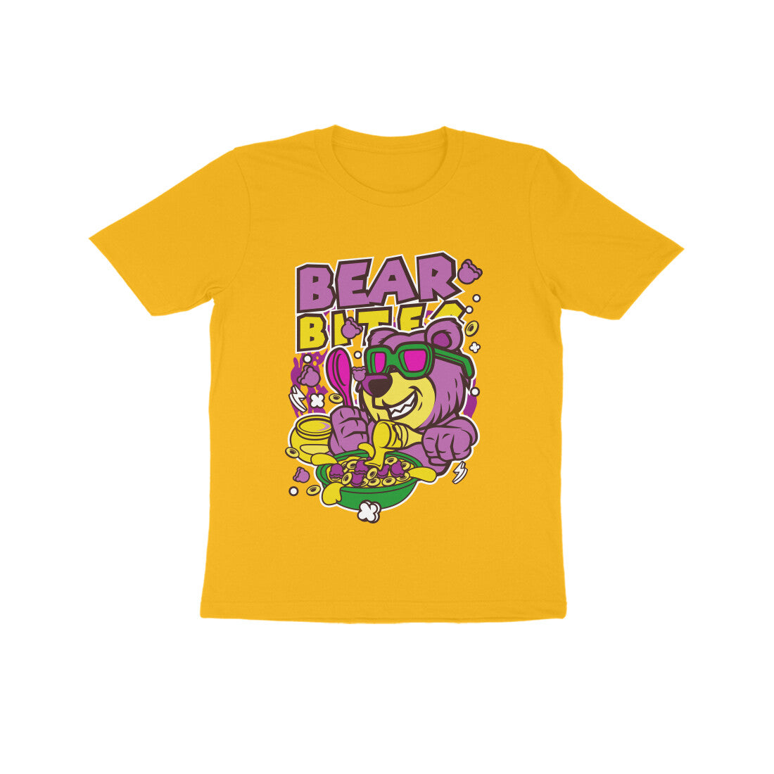 Kids' Half Sleeve Round Neck Tshirt β Pink Bear Biter puraidoprints