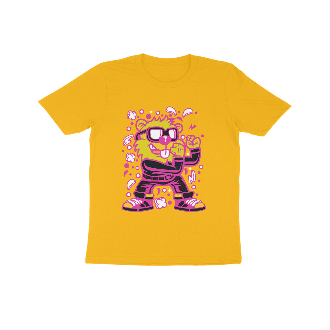 Kids' Half Sleeve Round Neck Tshirt β Pink Beaver Fighter puraidoprints