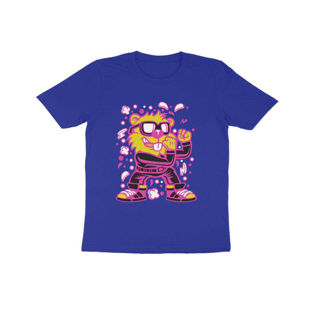 Kids' Half Sleeve Round Neck Tshirt β Pink Beaver Fighter puraidoprints