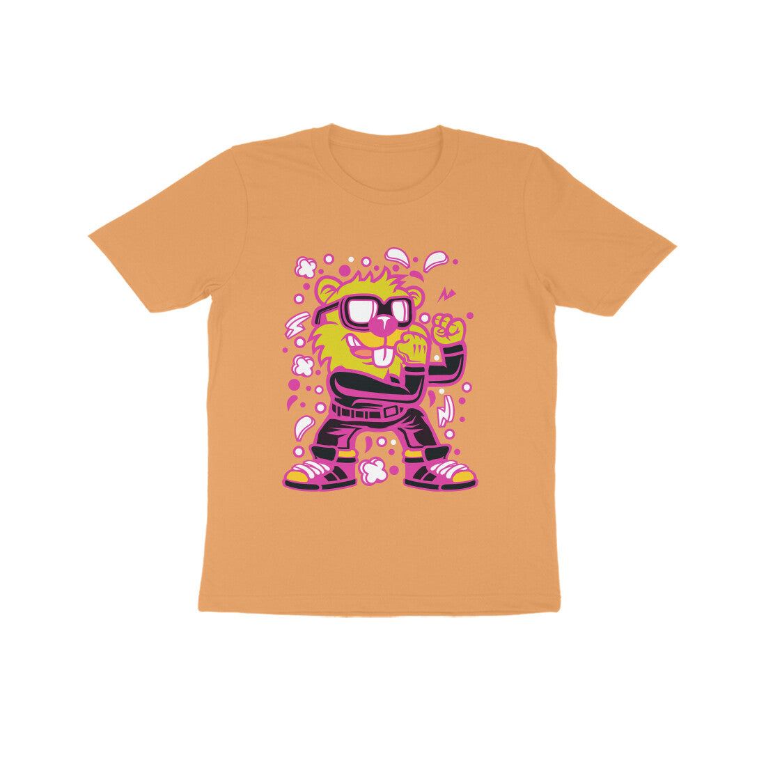 Kids' Half Sleeve Round Neck Tshirt β Pink Beaver Fighter puraidoprints