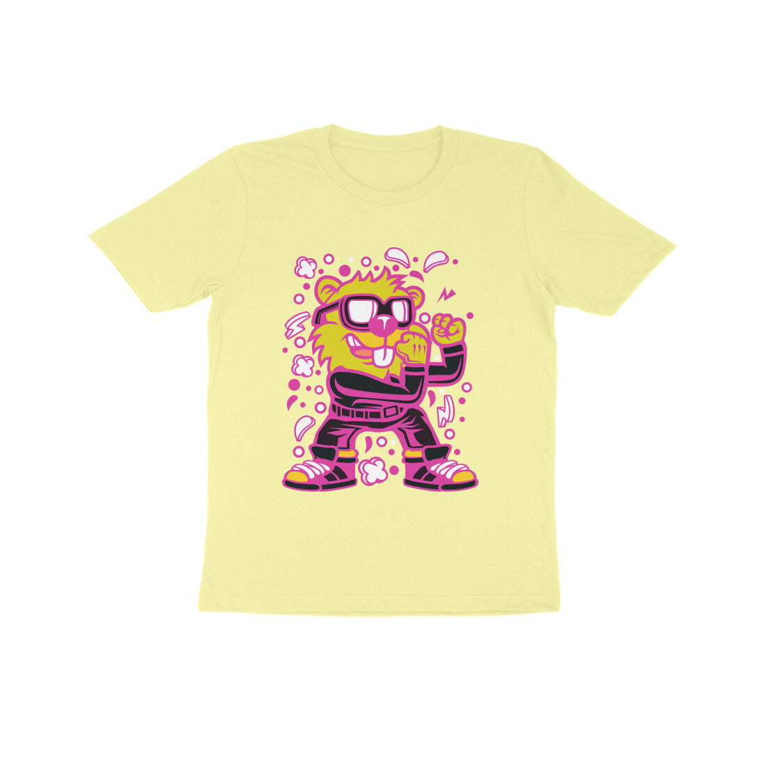 Kids' Half Sleeve Round Neck Tshirt β Pink Beaver Fighter puraidoprints