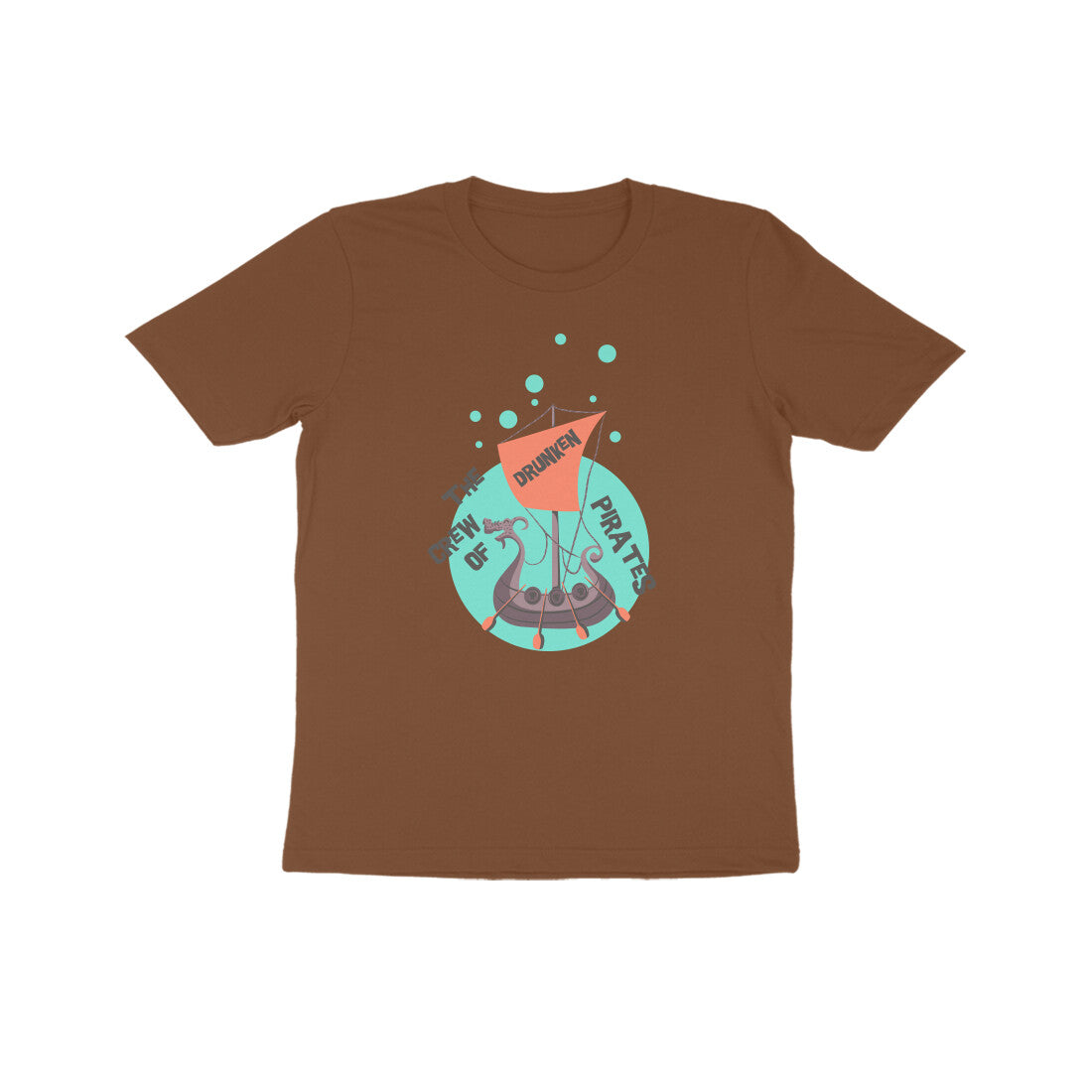Kids' Half Sleeve Round Neck Tshirt β The crew of Drunken Pirates 1 puraidoprints