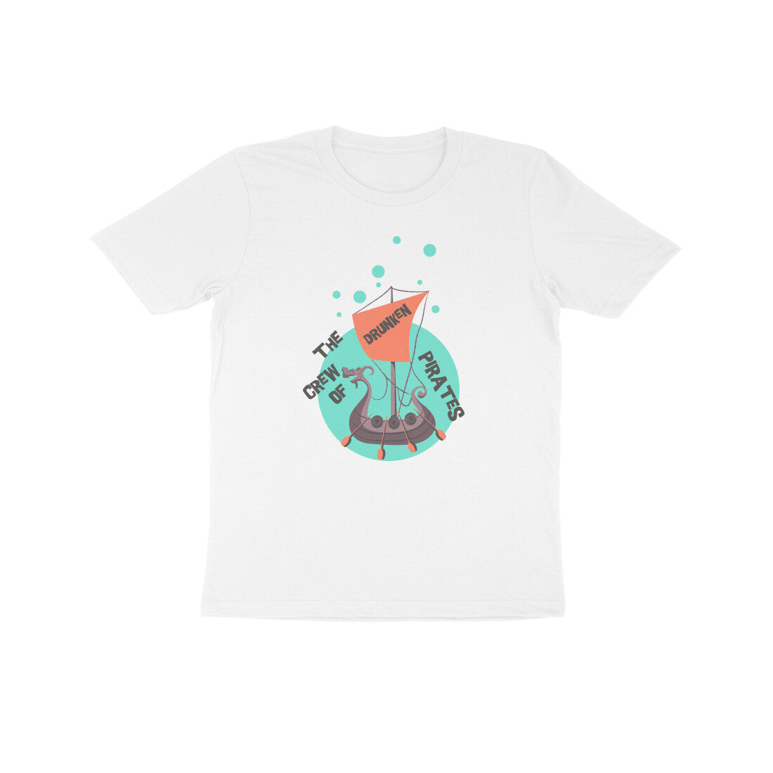 Kids' Half Sleeve Round Neck Tshirt β The crew of Drunken Pirates 1 puraidoprints