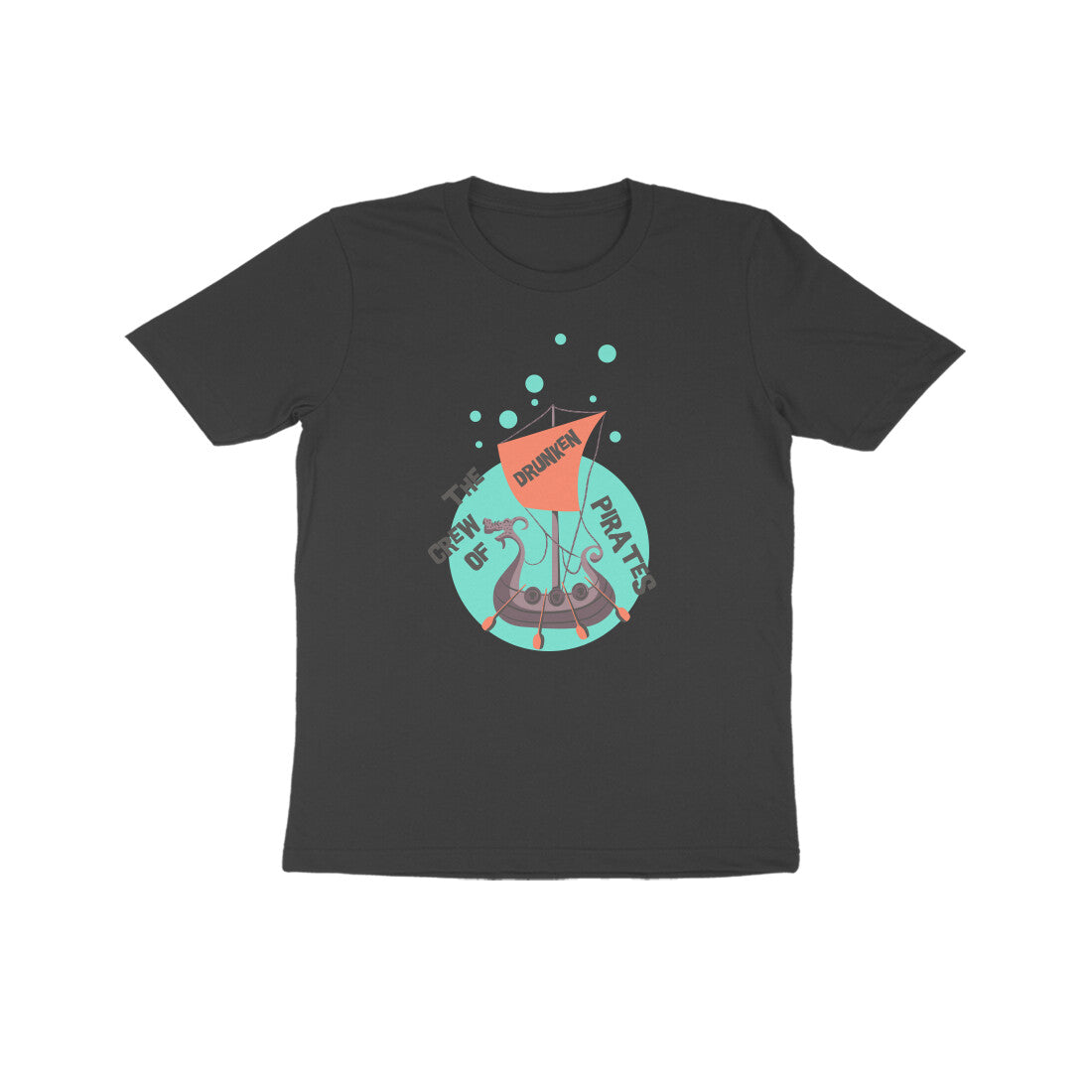 Kids' Half Sleeve Round Neck Tshirt β The crew of Drunken Pirates 1 puraidoprints