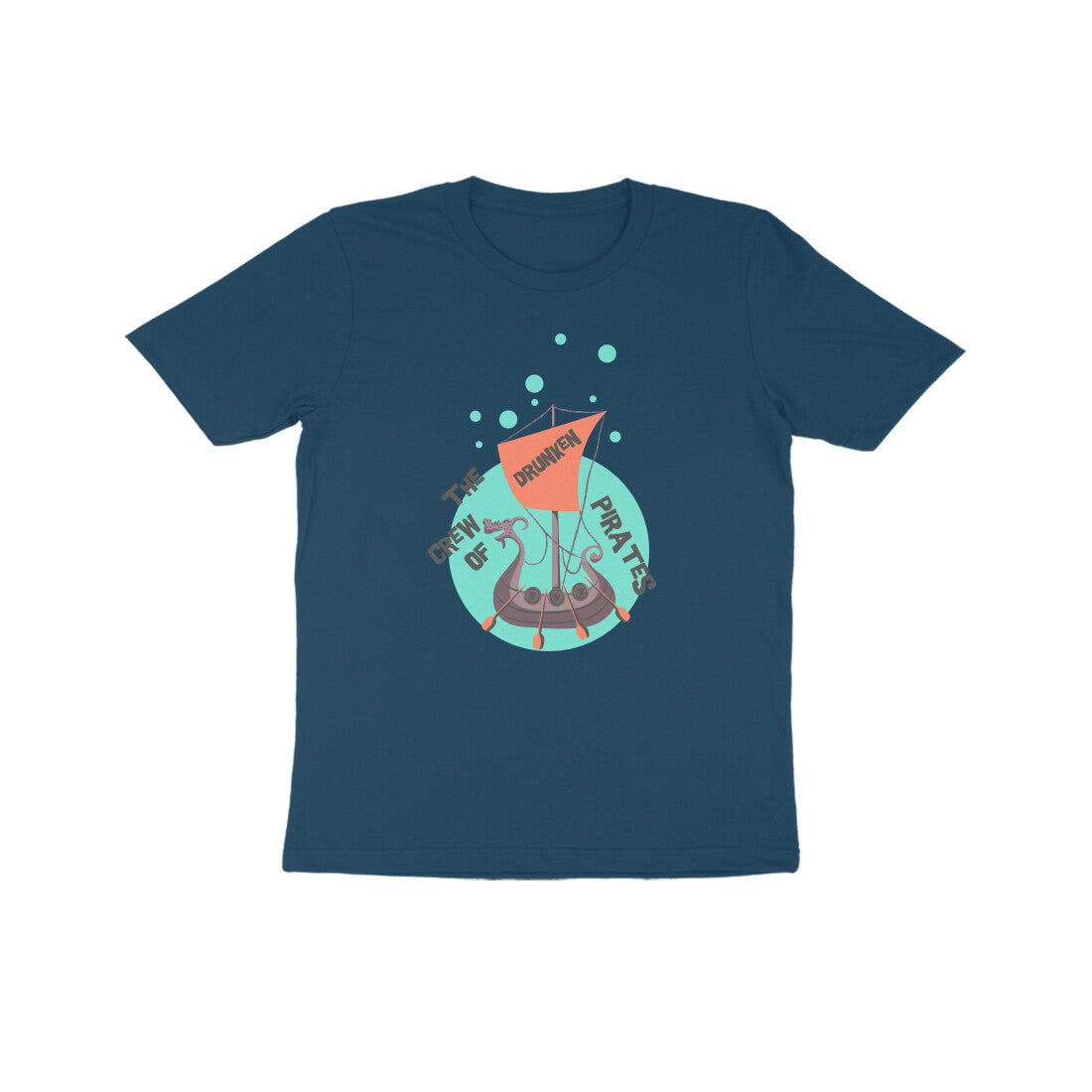 Kids' Half Sleeve Round Neck Tshirt β The crew of Drunken Pirates 1 puraidoprints