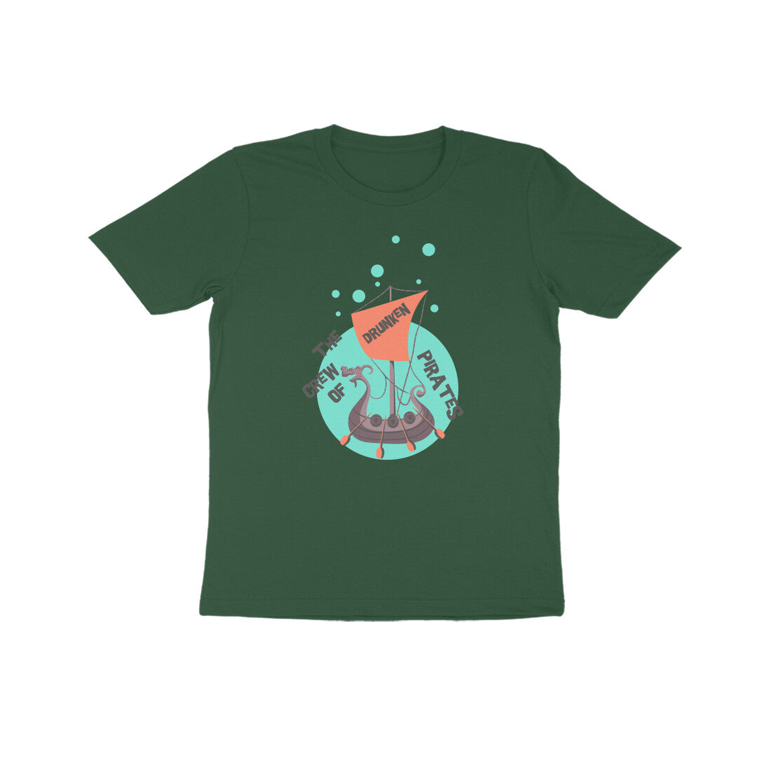 Kids' Half Sleeve Round Neck Tshirt β The crew of Drunken Pirates 1 puraidoprints