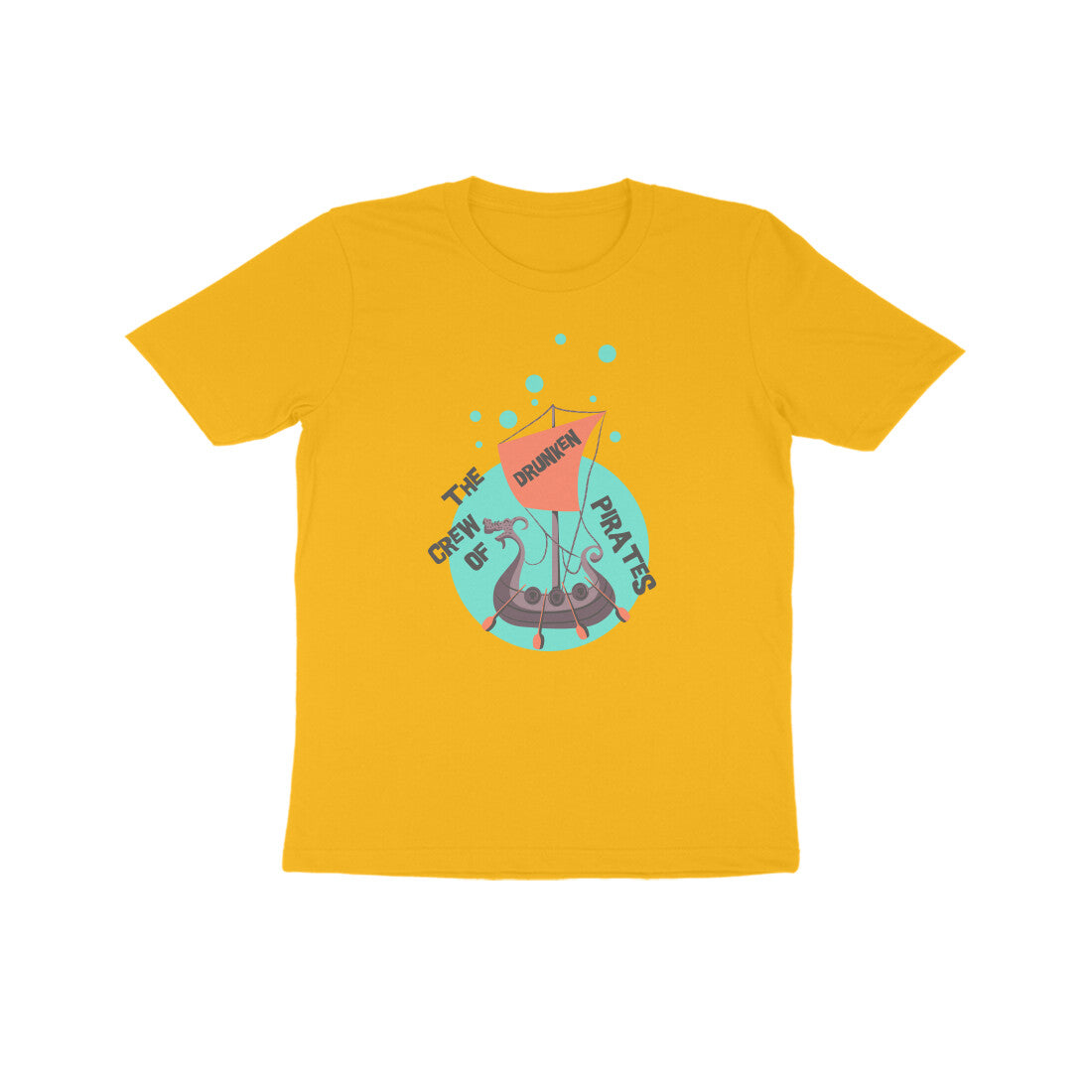 Kids' Half Sleeve Round Neck Tshirt β The crew of Drunken Pirates 1 puraidoprints