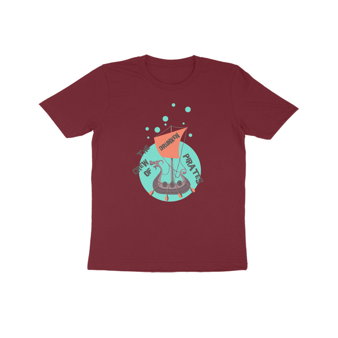 Kids' Half Sleeve Round Neck Tshirt β The crew of Drunken Pirates 1 puraidoprints