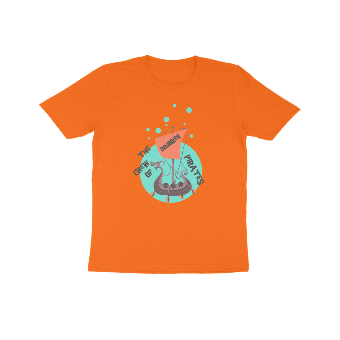 Kids' Half Sleeve Round Neck Tshirt β The crew of Drunken Pirates 1 puraidoprints