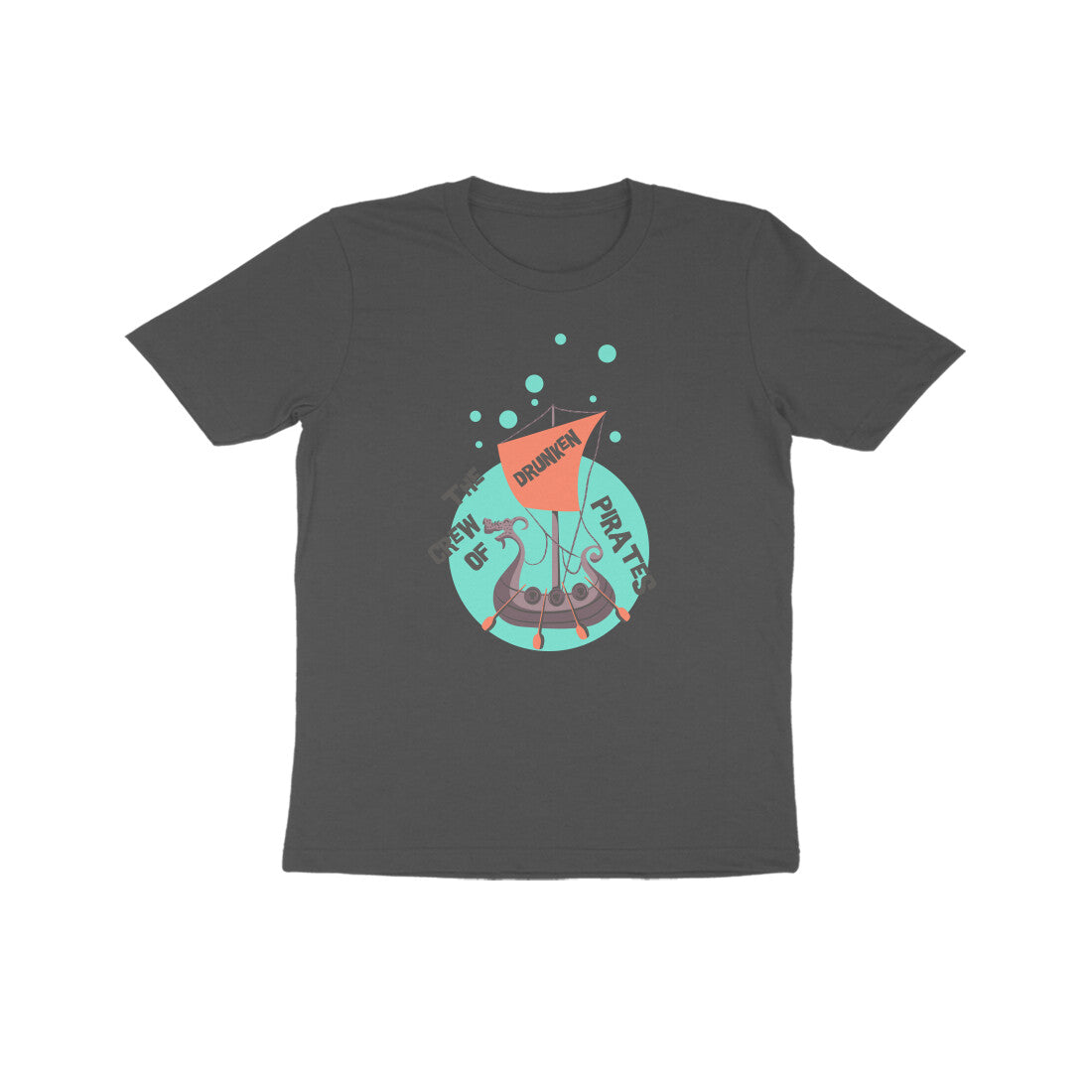 Kids' Half Sleeve Round Neck Tshirt β The crew of Drunken Pirates 1 puraidoprints