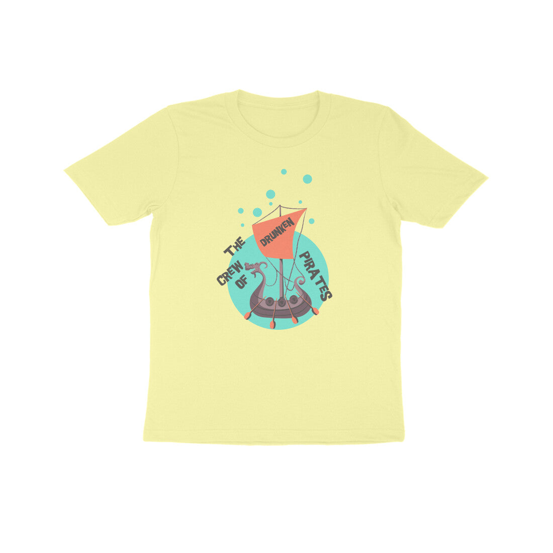 Kids' Half Sleeve Round Neck Tshirt β The crew of Drunken Pirates 1 puraidoprints