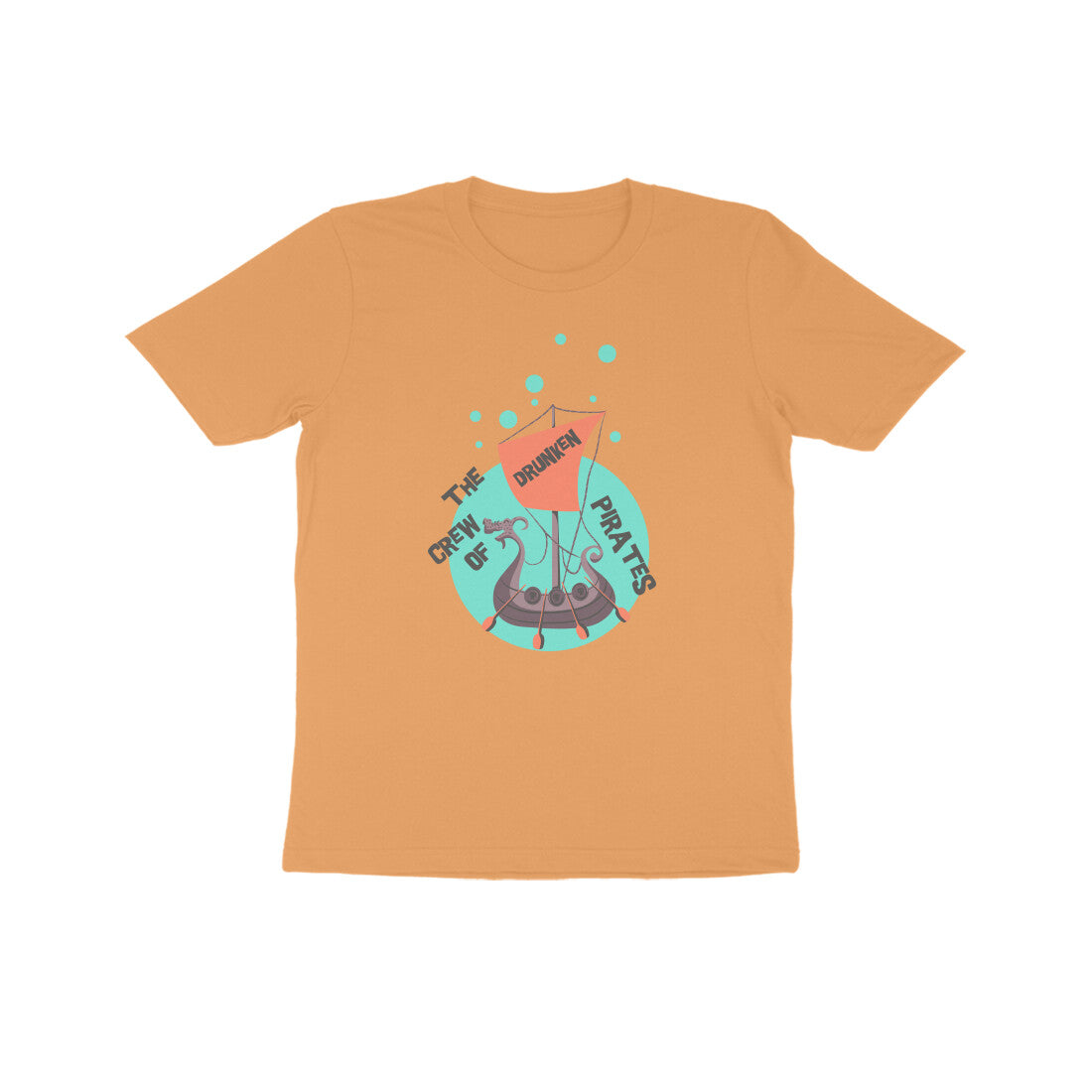 Kids' Half Sleeve Round Neck Tshirt β The crew of Drunken Pirates 1 puraidoprints