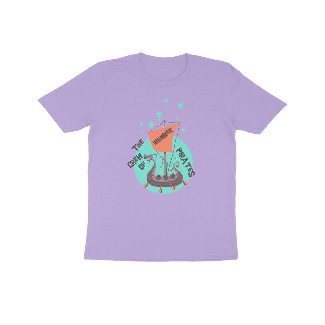 Kids' Half Sleeve Round Neck Tshirt β The crew of Drunken Pirates 1 puraidoprints