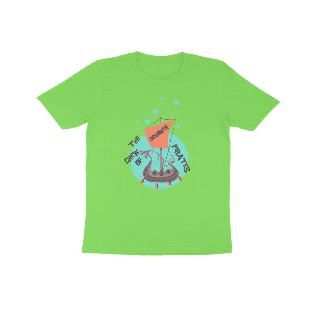 Kids' Half Sleeve Round Neck Tshirt β The crew of Drunken Pirates 1 puraidoprints