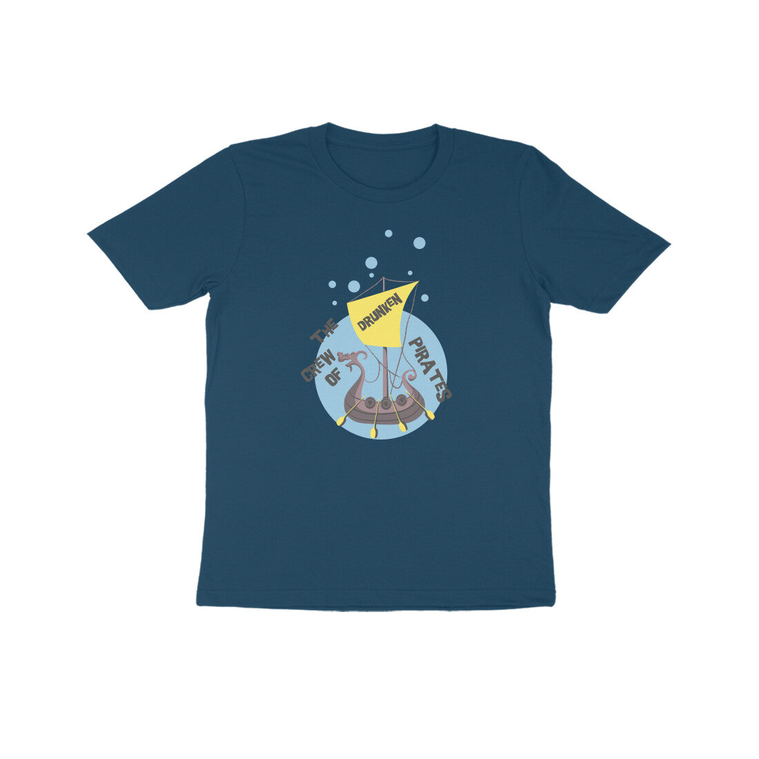 Kids' Half Sleeve Round Neck Tshirt β The crew of Drunken Pirates 2 puraidoprints